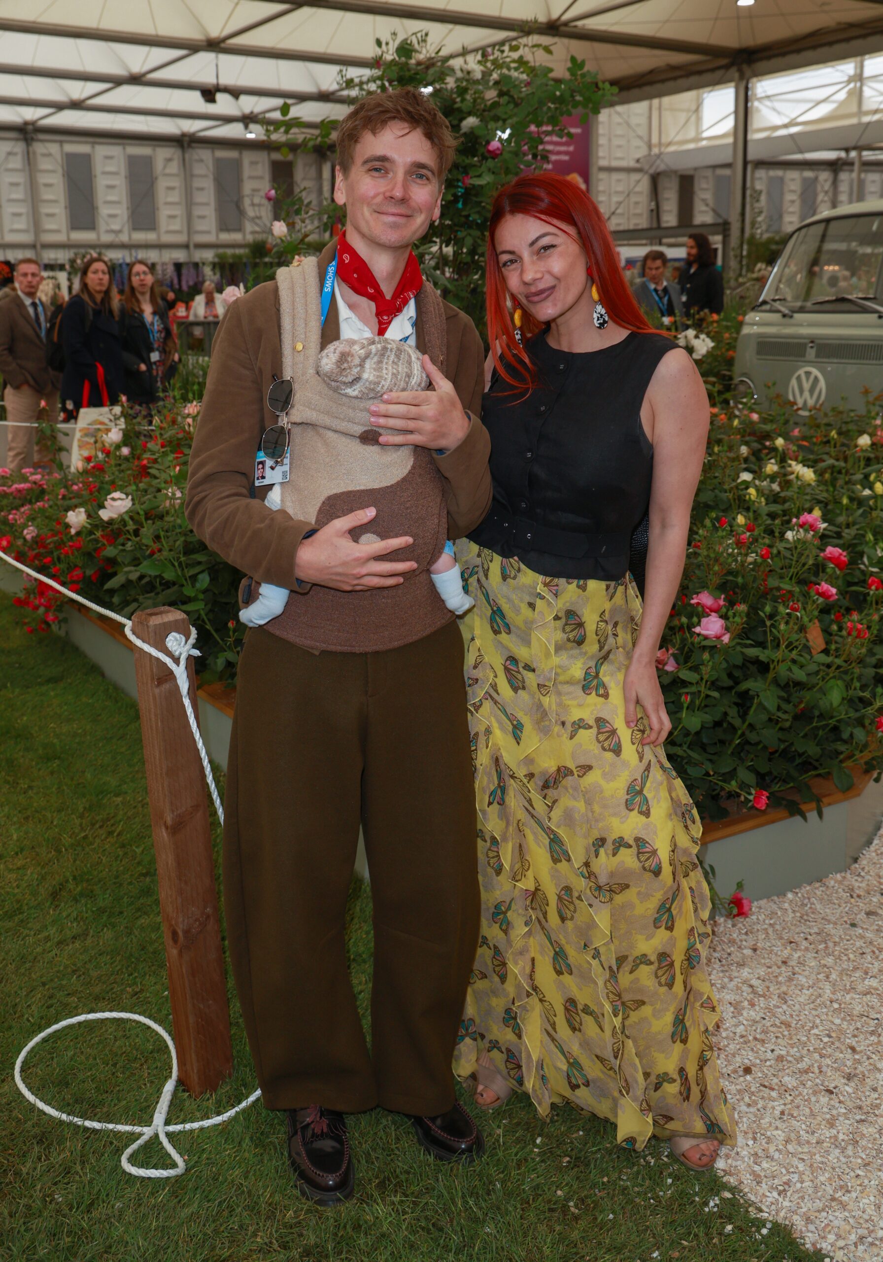 Joe Sugg, Dianne Buswell and baby at RHS Chelsea Flower Show