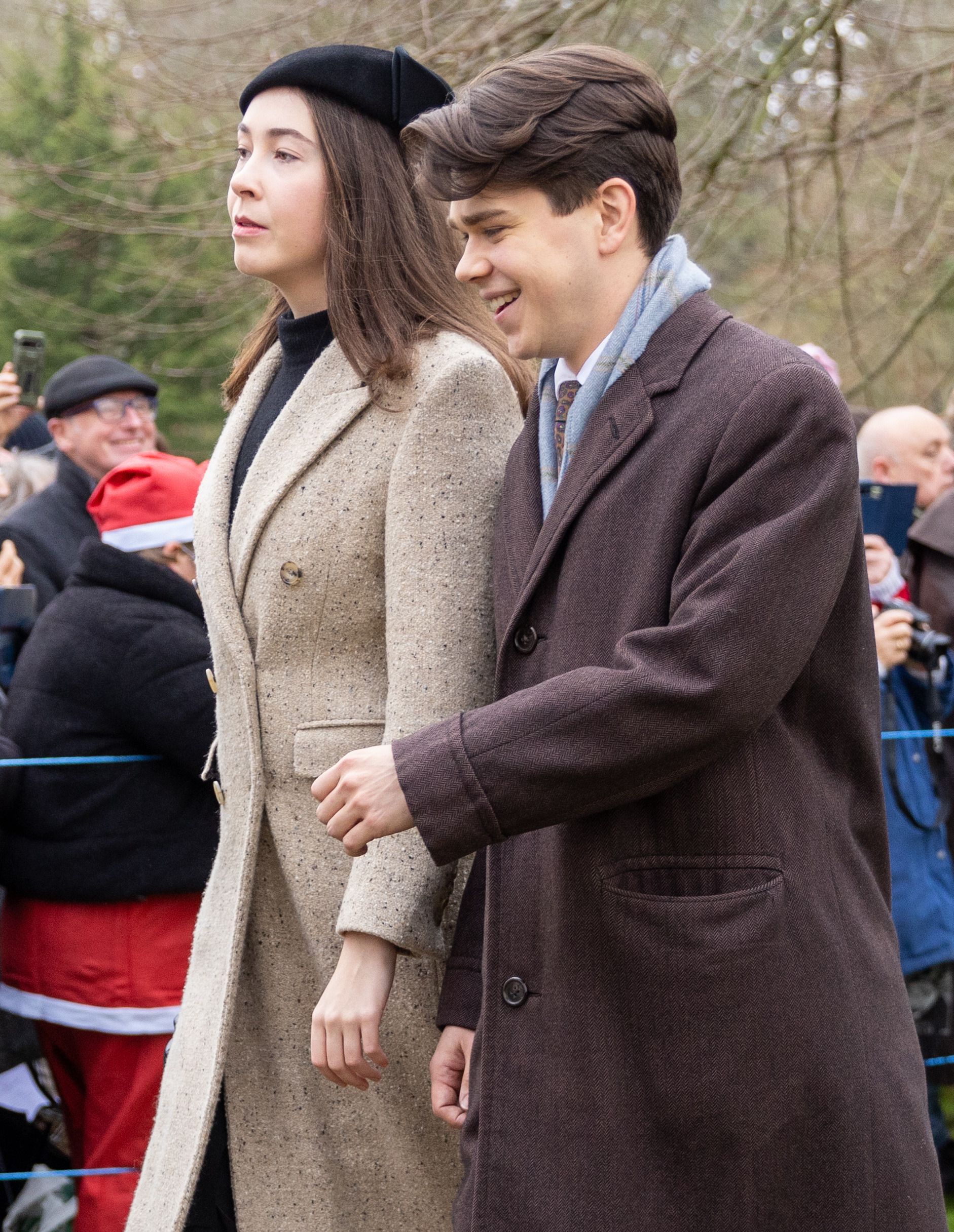 Samuel Chatto and girlfriend at Christmas walkabout
