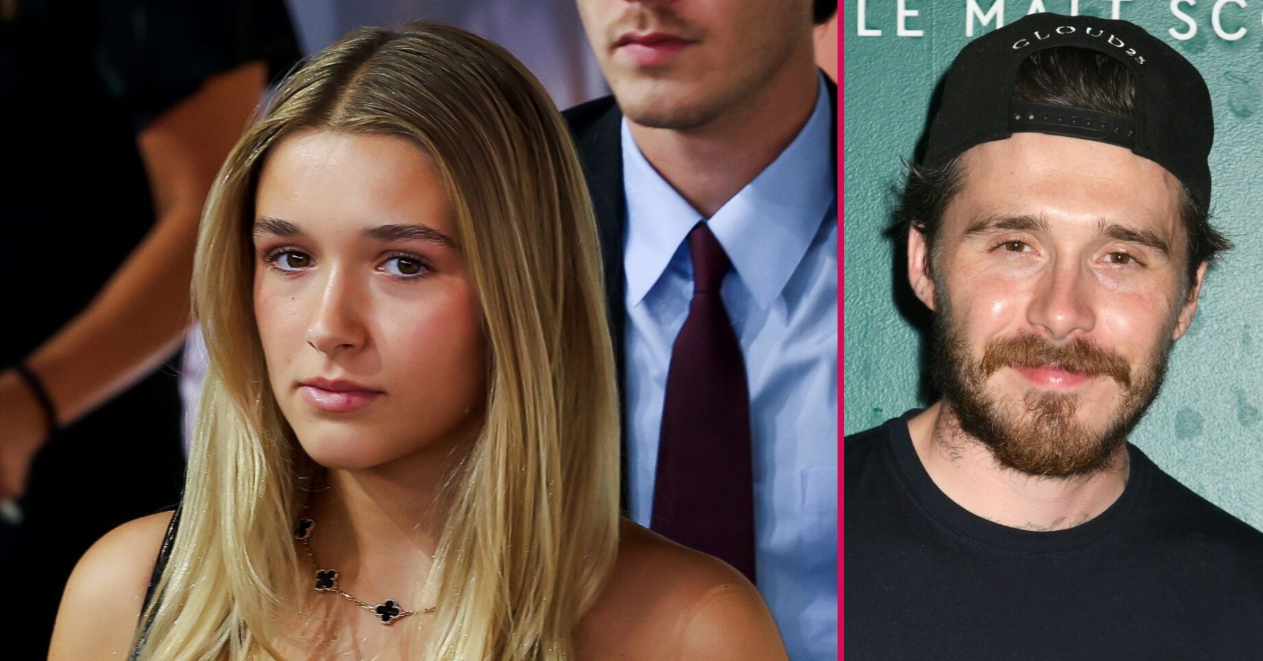 ED composite of Harper and Brooklyn Beckham at different events