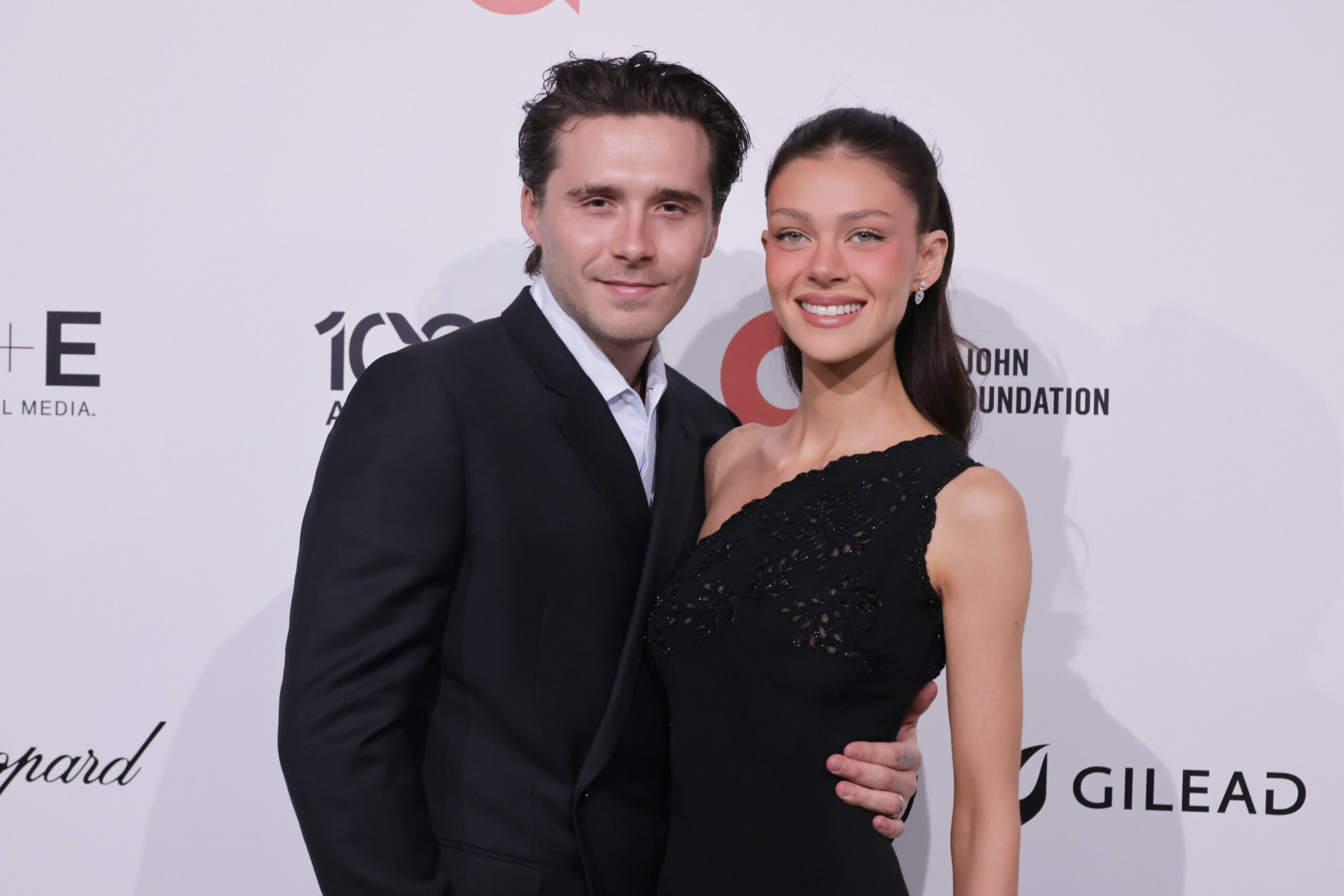 Brooklyn Beckham and wife Nicola Peltz at the 34th Annual Elton John AIDS Foundation Academy Awards