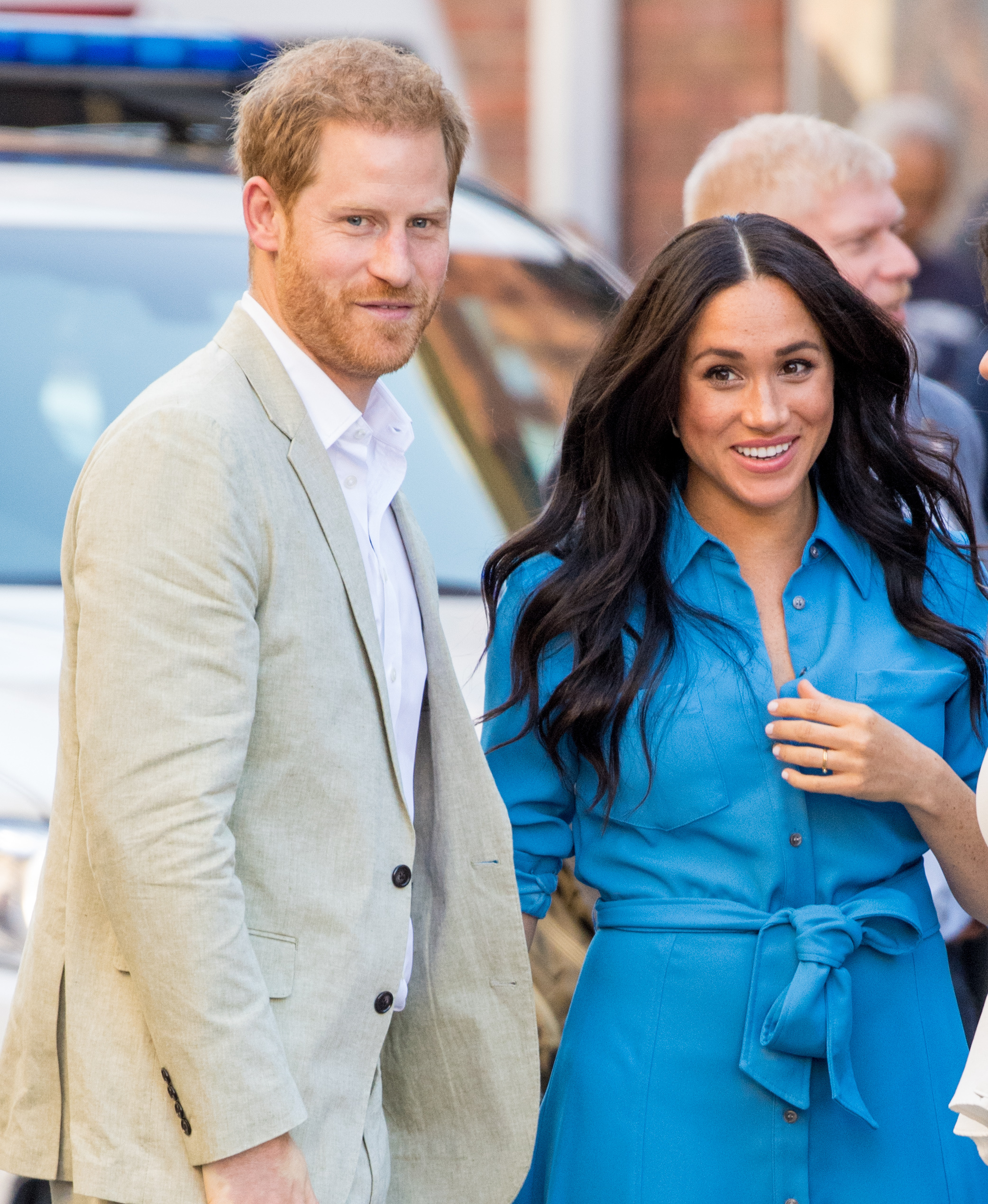 Prince William and Meghan Markle smiling