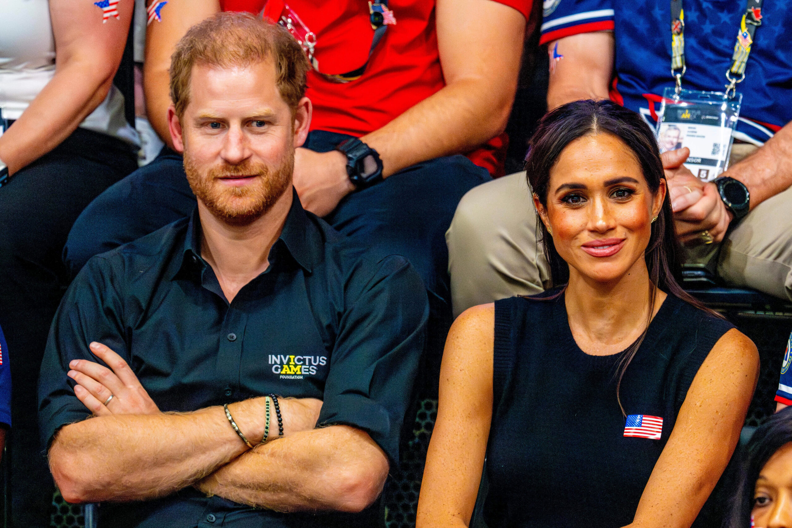 Prince Harry and Meghan Markle sitting together 