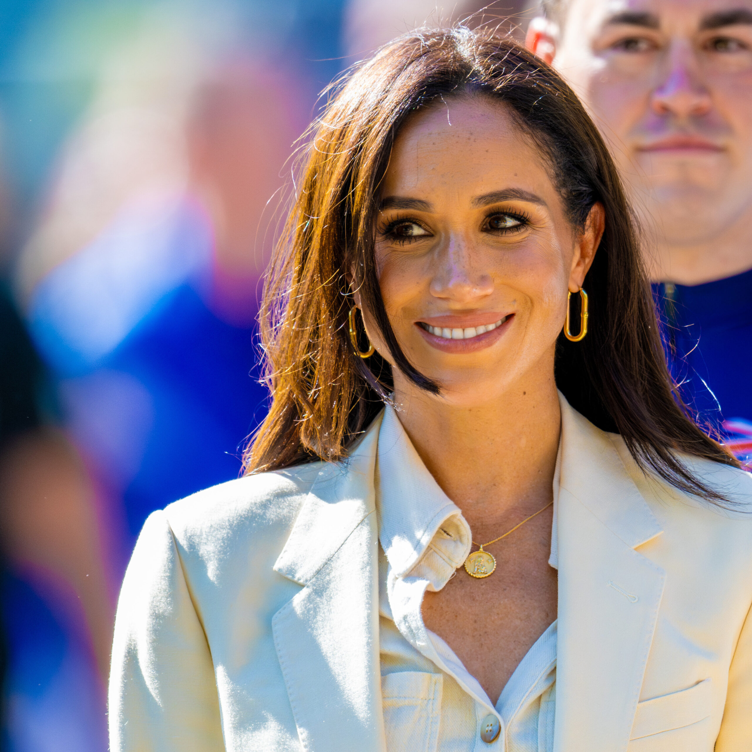 Meghan Markle wears white suit