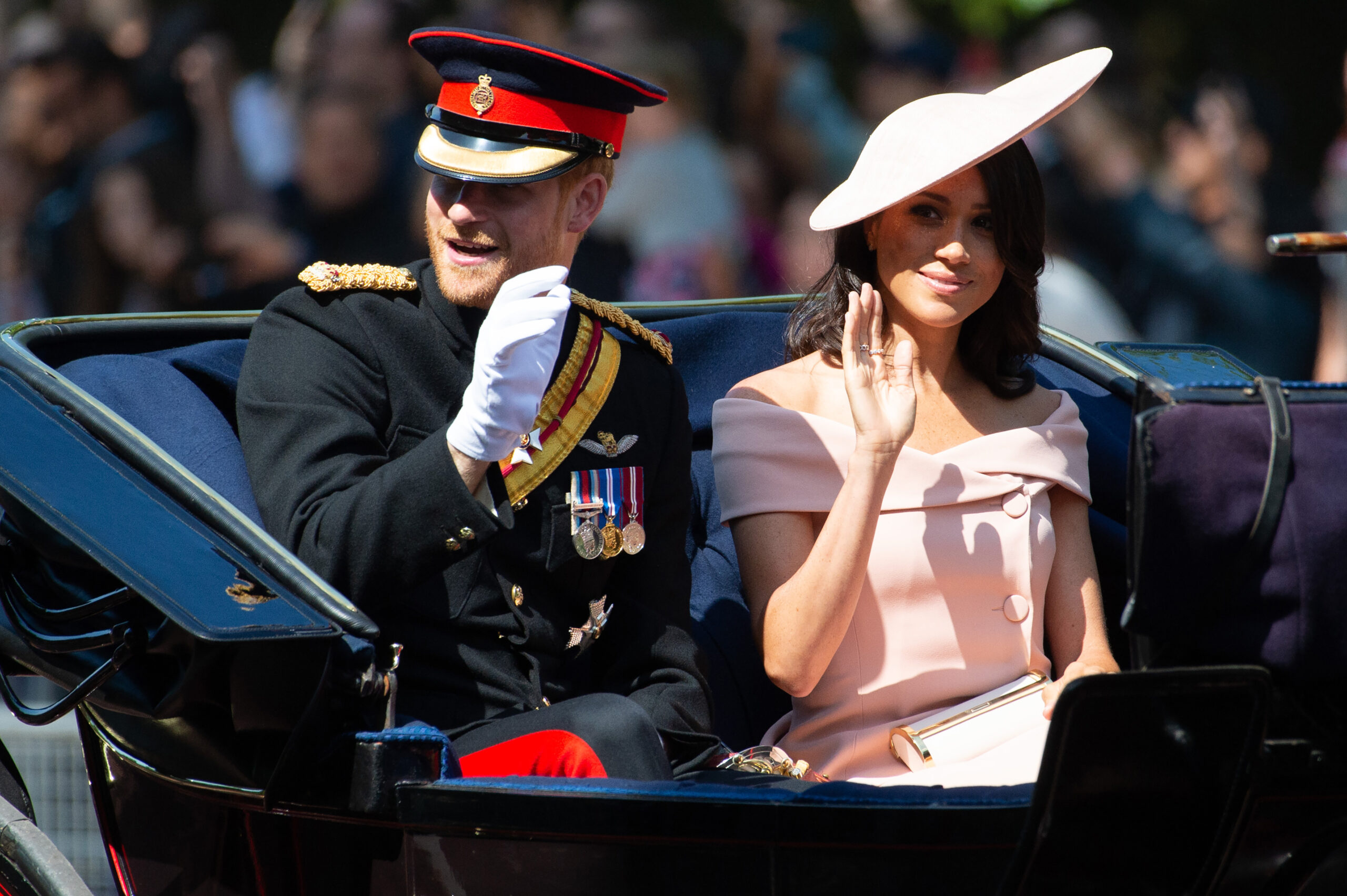 Prince Harry and Meghan at the Trooping of Colour.