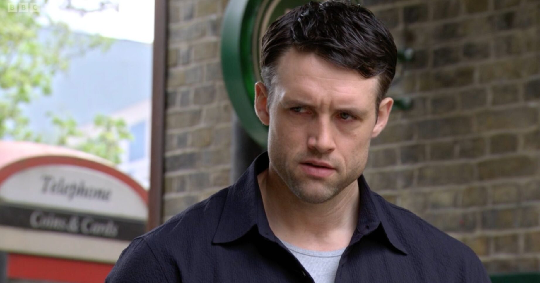 Mark looking upset in EastEnders