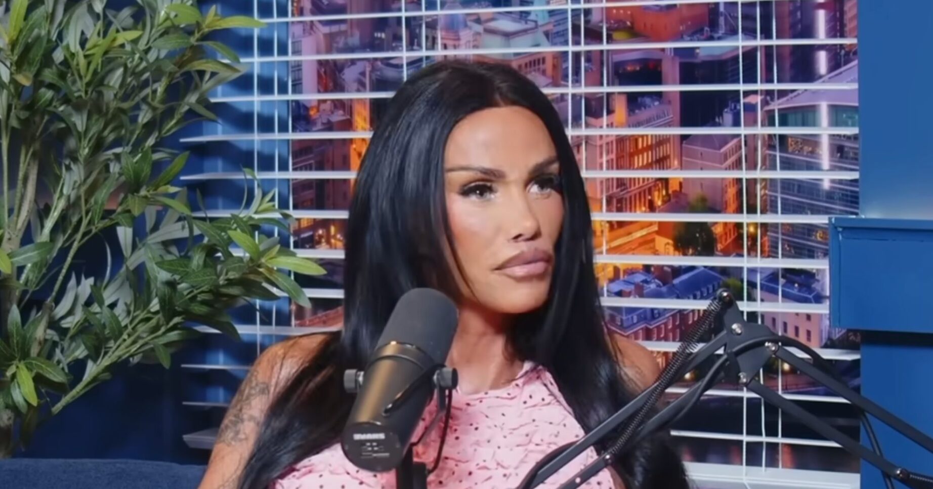 Katie Price on a podcast