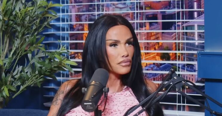 Katie Price on a podcast