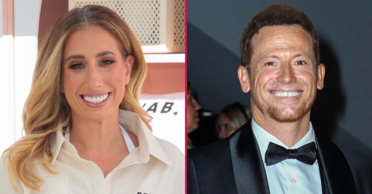 ED composite of Stacey Solomon and Joe Swash smiling at events