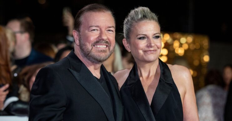 Ricky Gervais and Jane Fallon on the red carpet