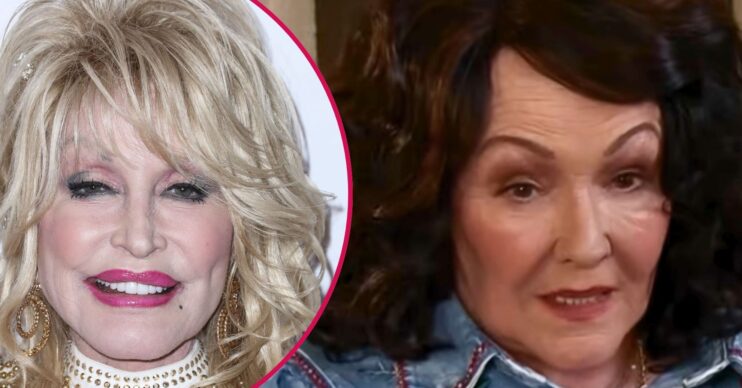 Dolly Parton and Celeste in Coronation Street (Credit: Image Press Agency/NurPhoto/Shutterstock/ITV)