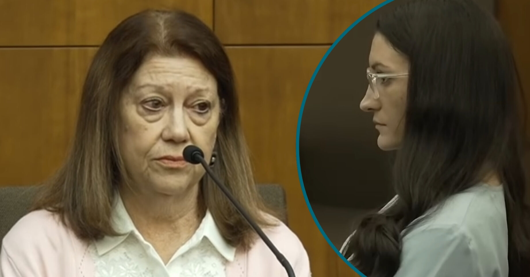 Composite of Lindsay Clancy and her mother during murder trial