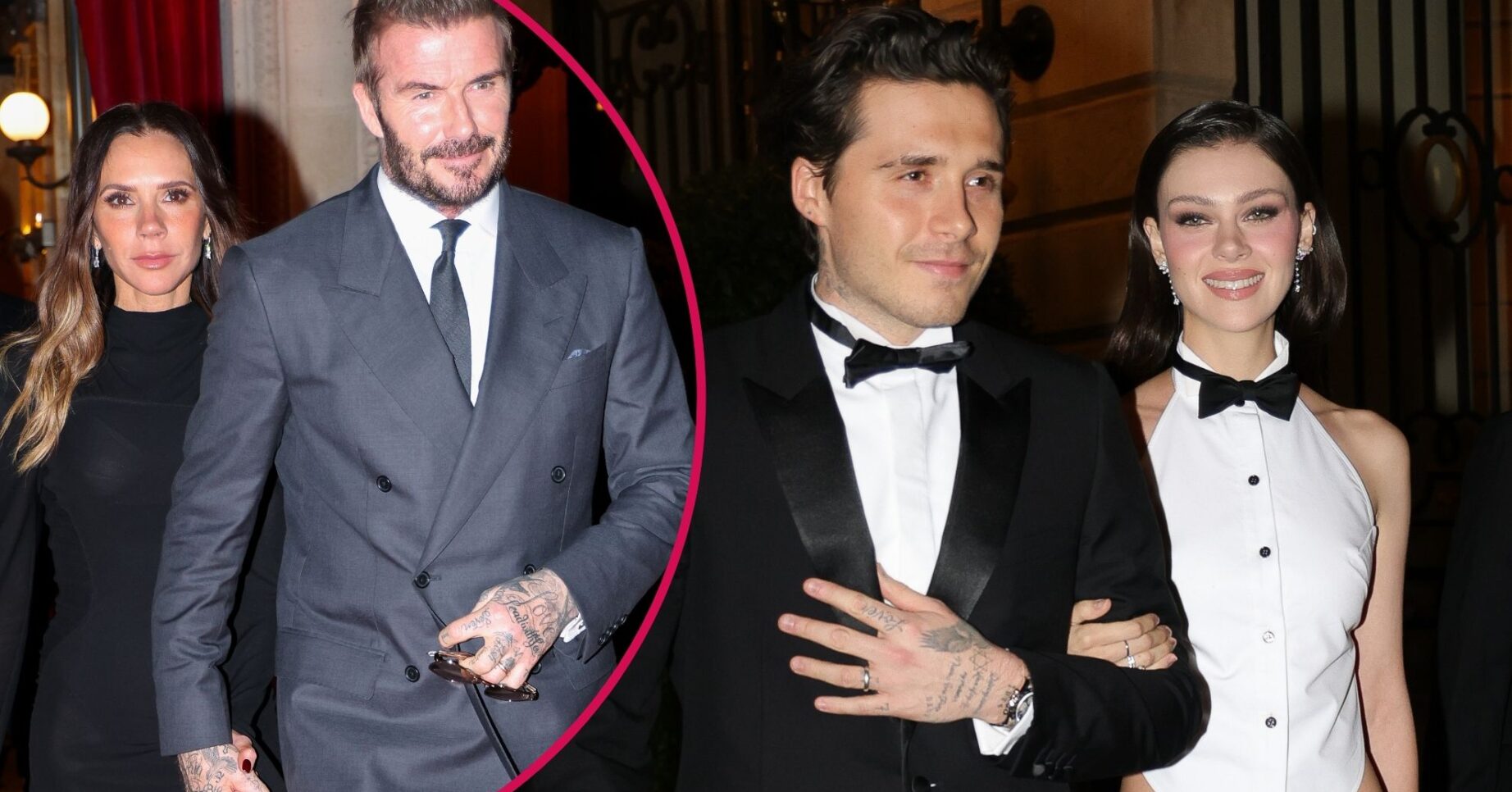 Victoria Beckham and David Beckham / Brooklyn Beckham and Nicola Peltz
