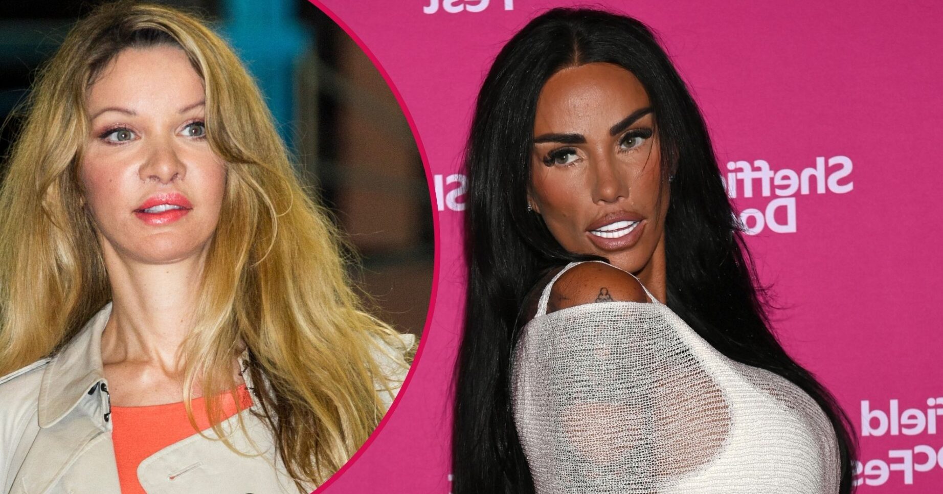 Alicia Douvall looking in front / Katie Price on the red carpet