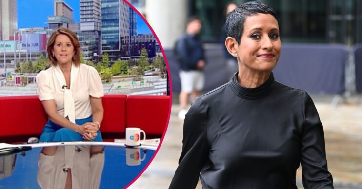 Sarah Campbell on BBC Breakfast and Naga Munchetty smiling