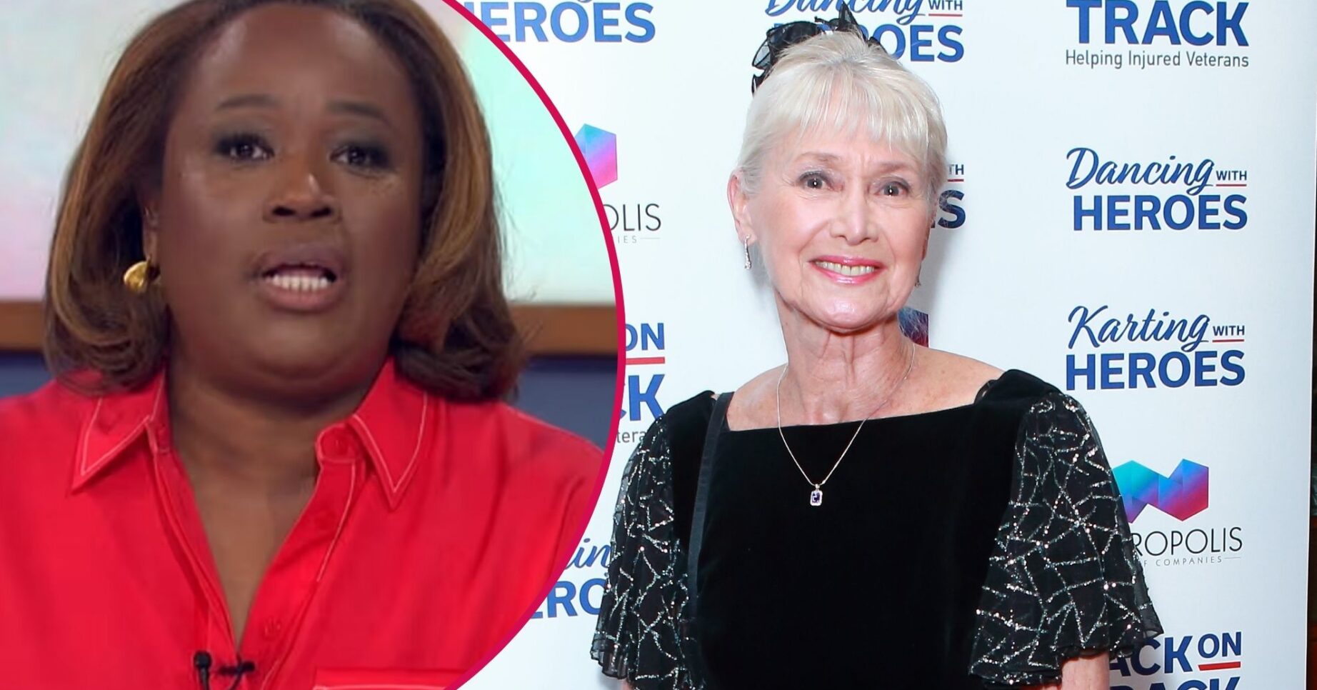 Charlene White on Loose Women/Jan Leeming smiling