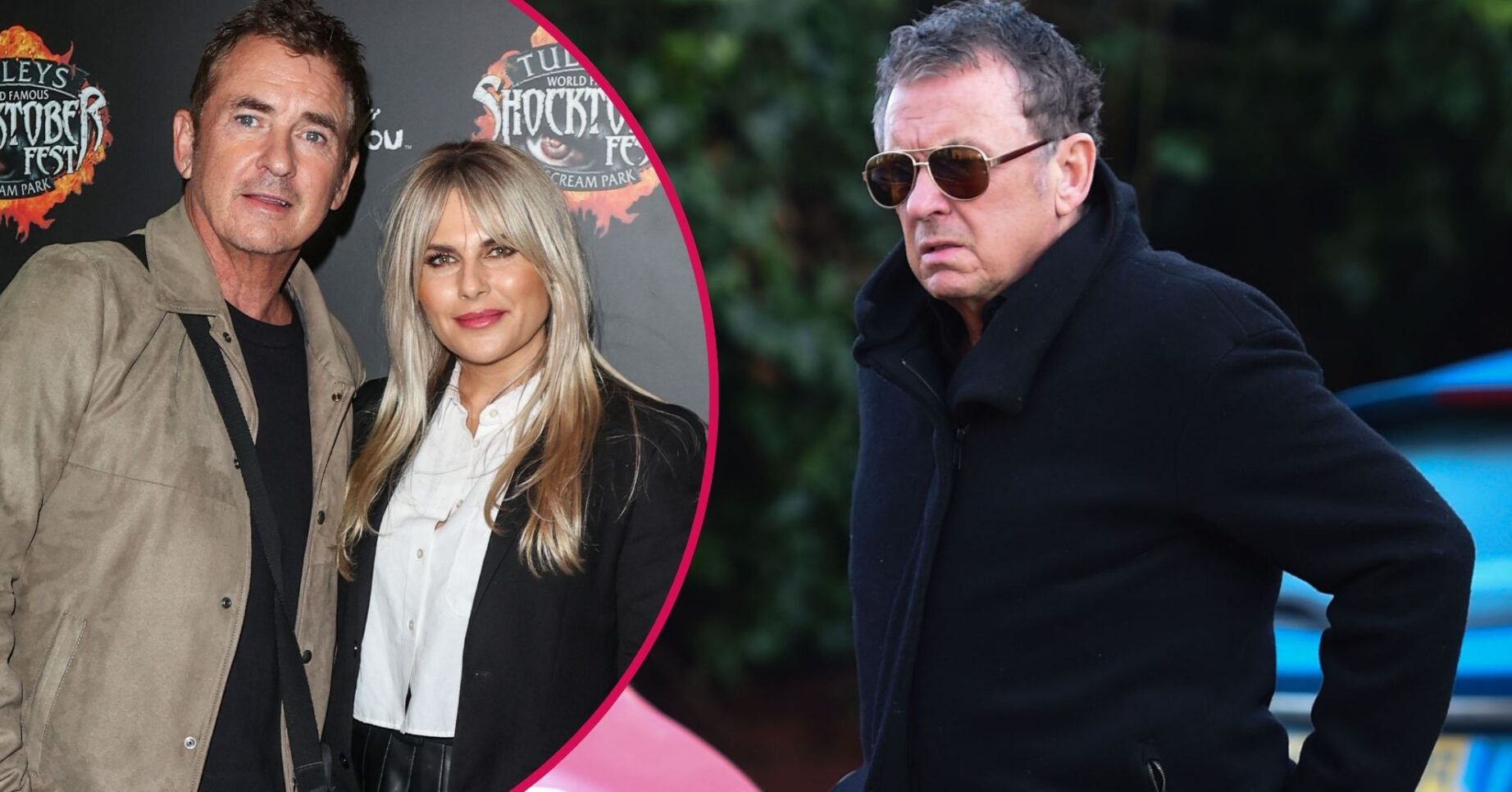 Shane Richie and Christie Goddard on the red carpet/Shane Richie wearing sunglasses