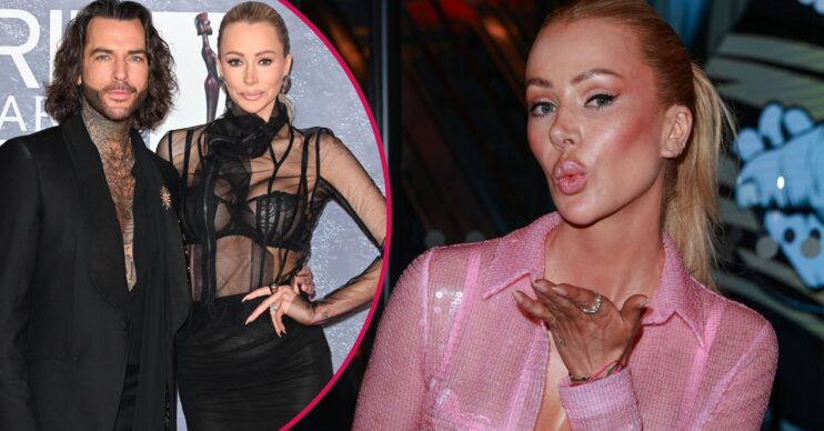 Pete Wicks and Olivia Attwood on the red carpet / Olivia Attwood blowing a kiss