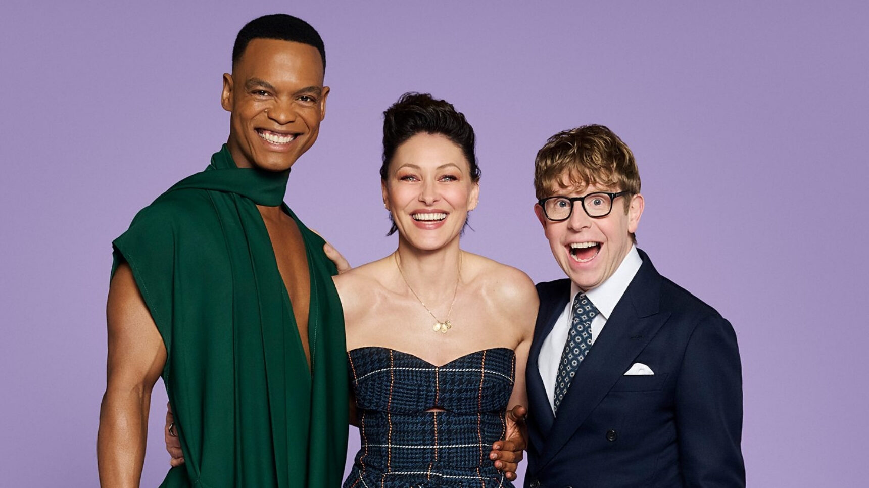 Strictly hosts Josh Widdicombe, Emma Willis and Johannes Radebe