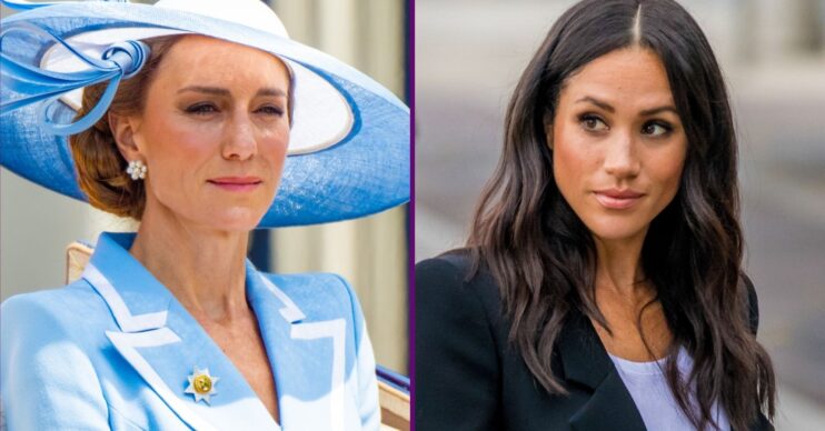 Princess Kate Middleton and Meghan Markle frowning