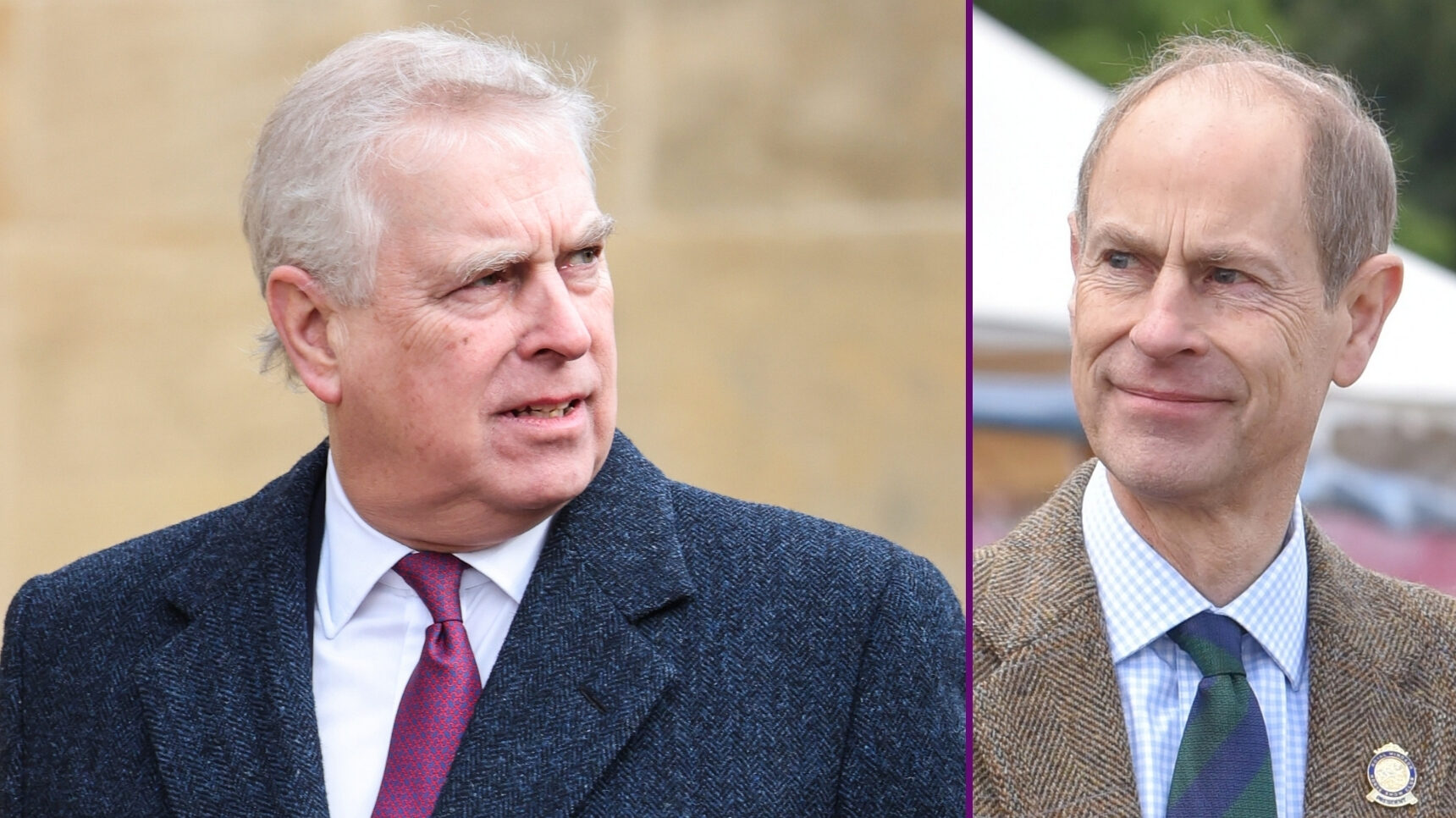 RI composite of Andrew Mountbatten-Windsor at Easter service and Prince Edward at royal event