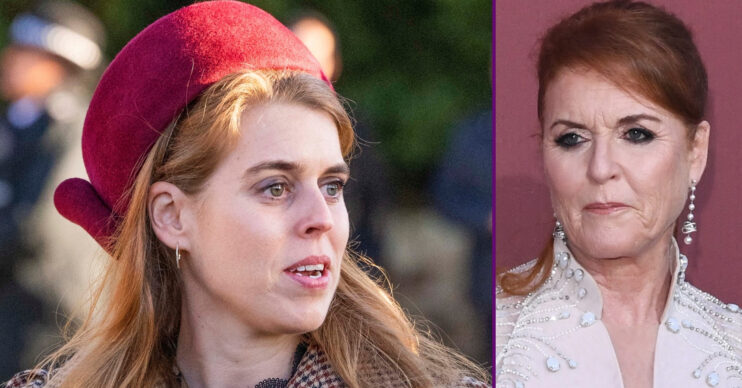 RI composite of Princess Beatrice at royal event and Sarah Ferguson on red carpet