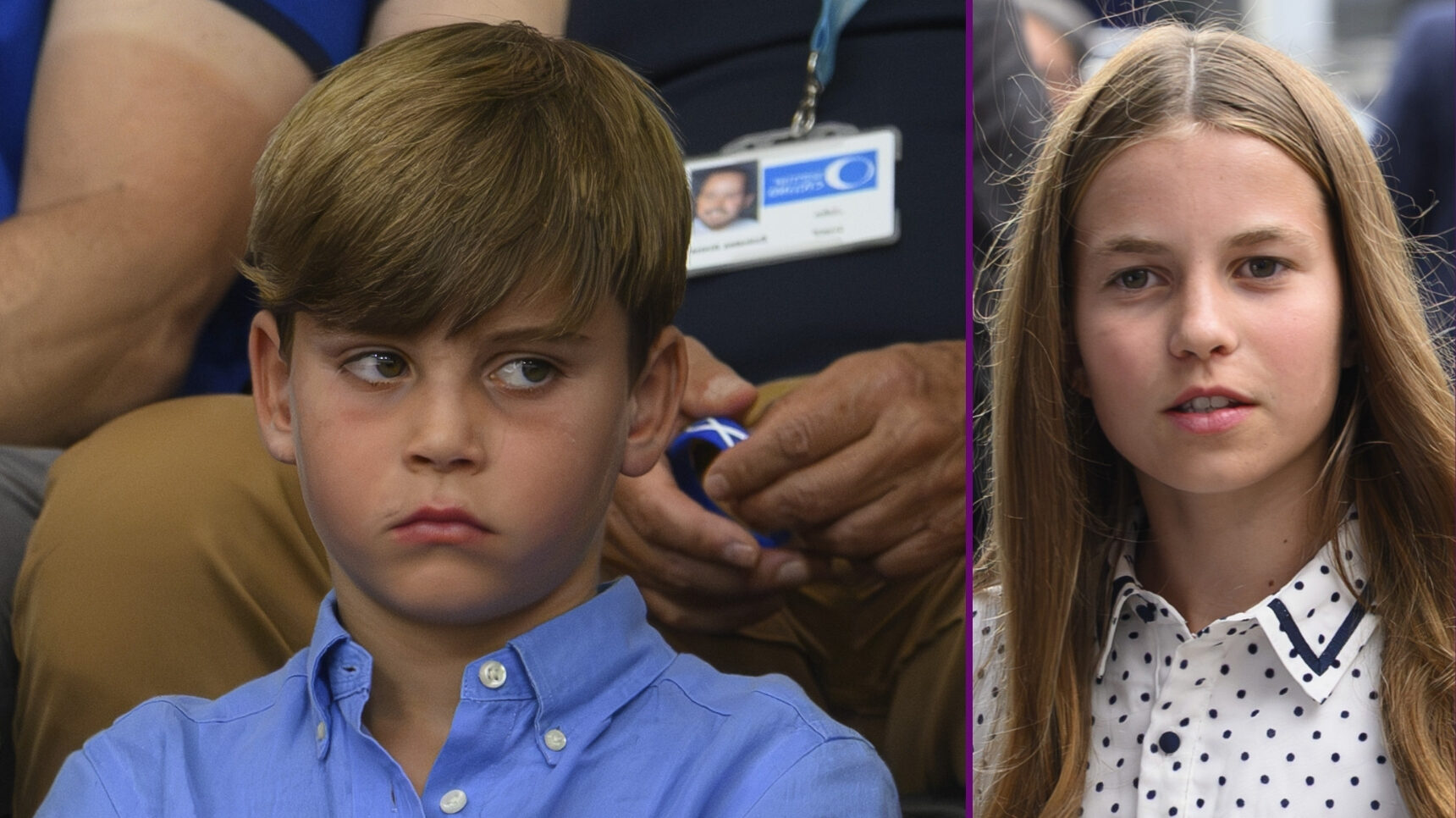 RI composite of Prince Louis and Princess Charlotte at Commonwealth Games