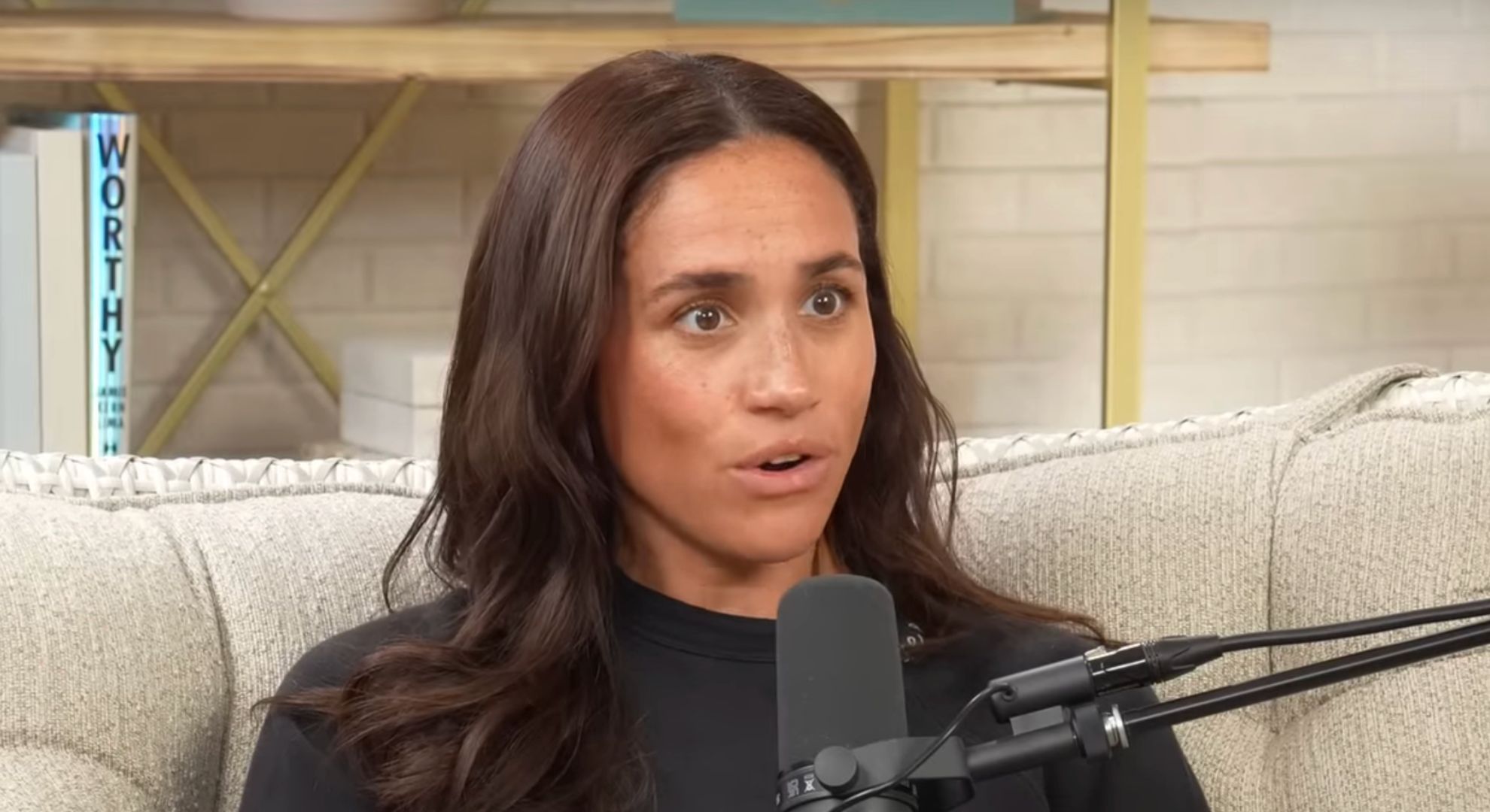 Meghan on a podcast