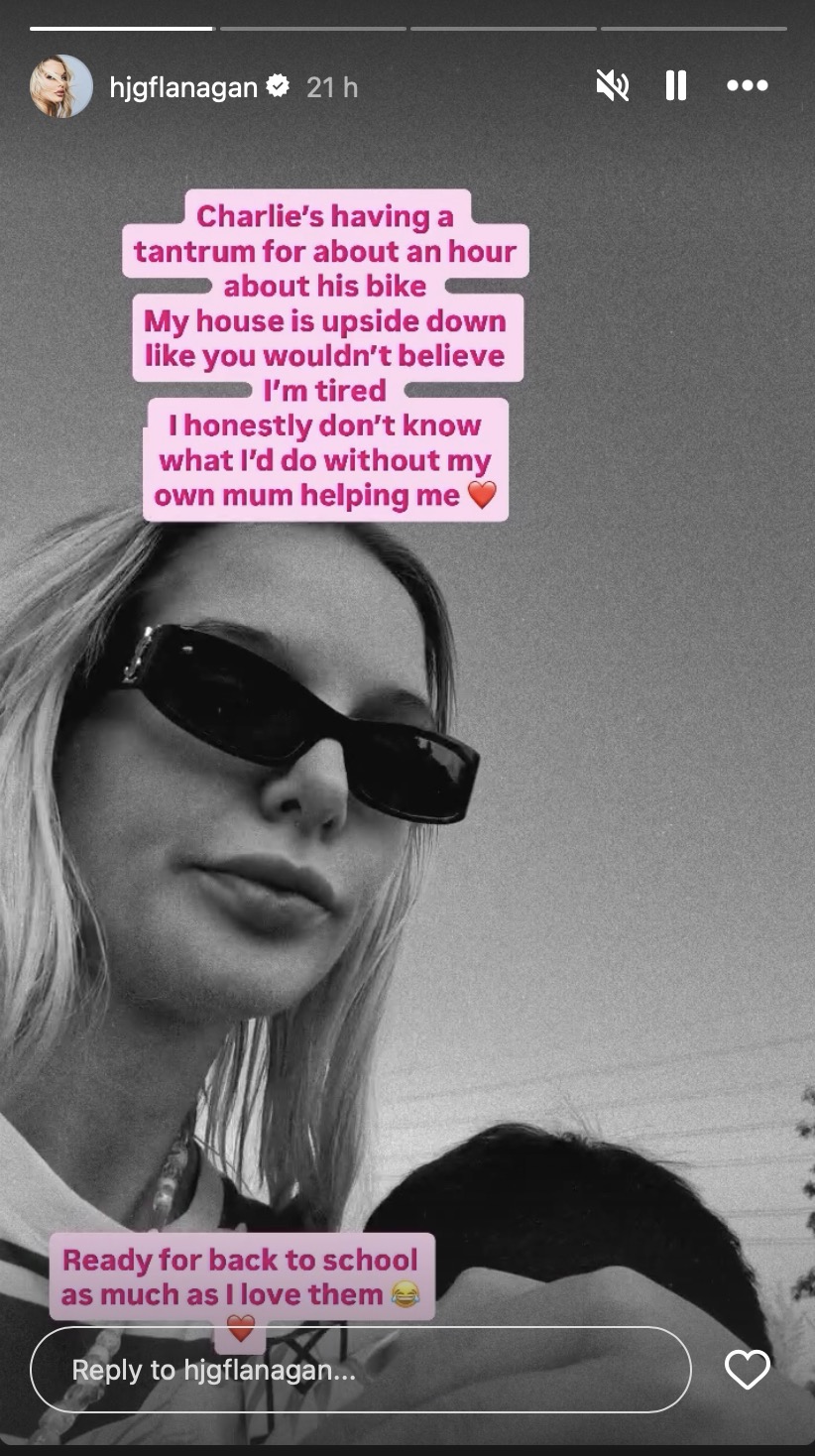 Helen Flanagan on her Instagram Story