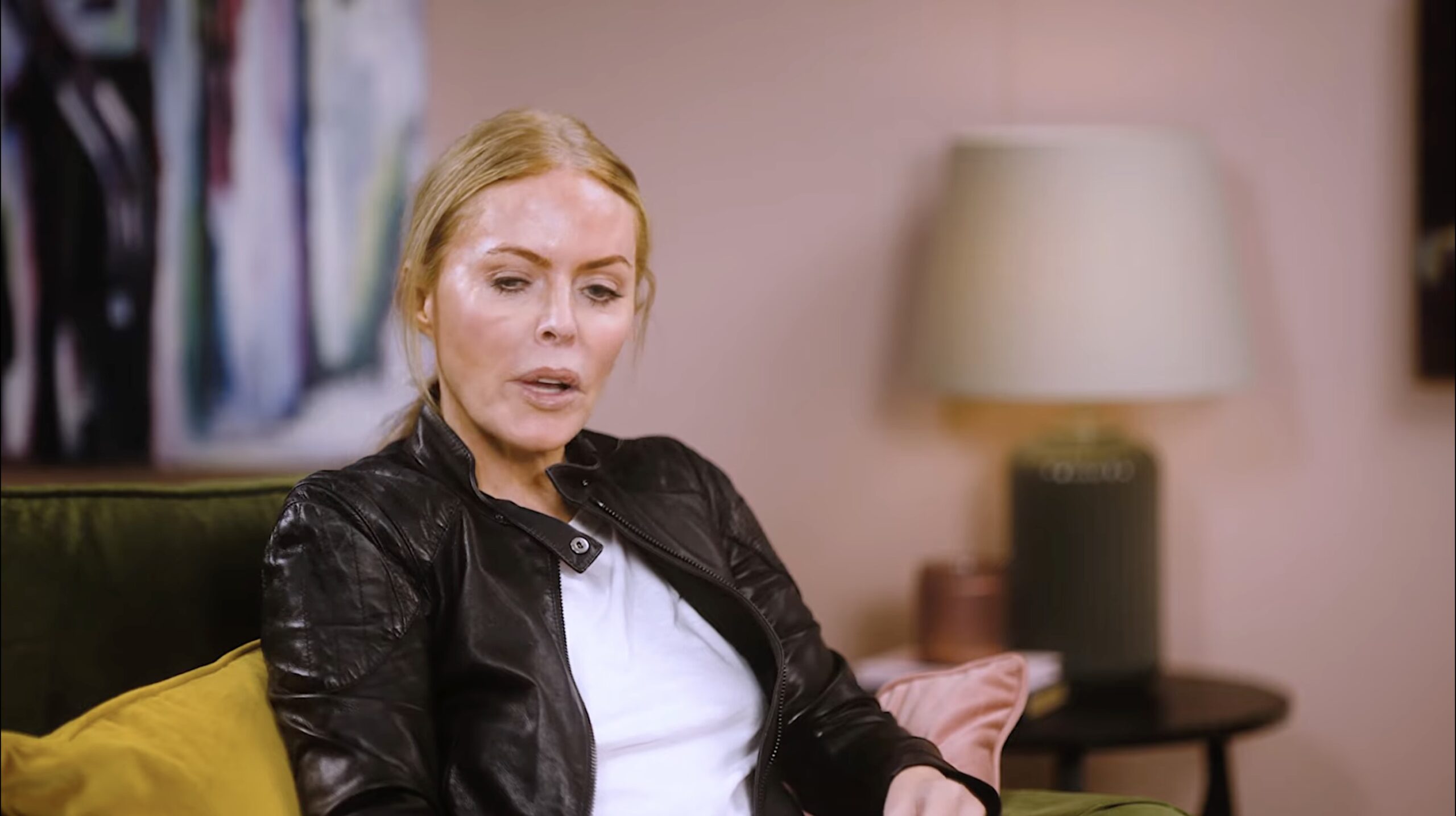 Patsy Kensit looking down