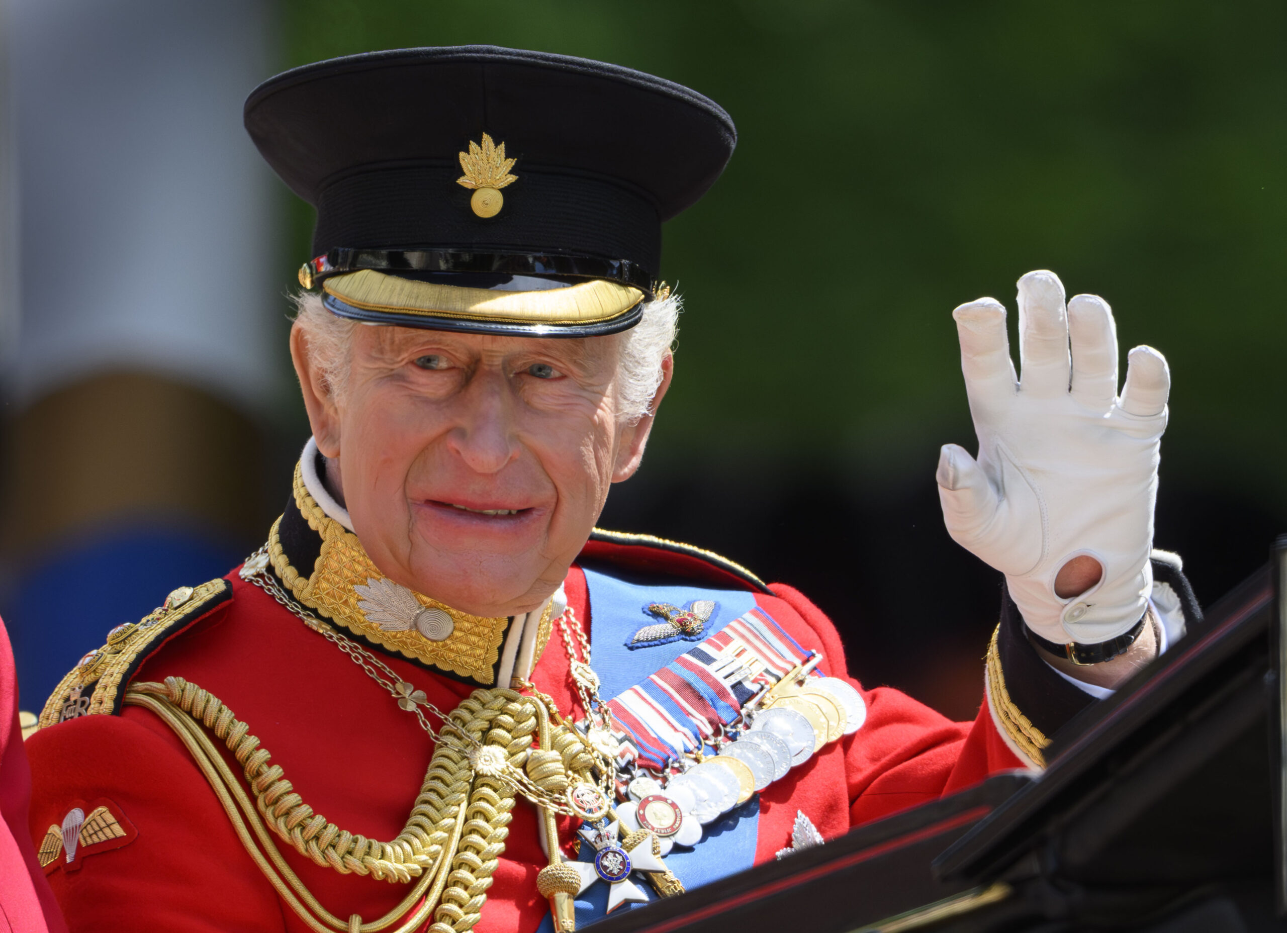 King Charles waving