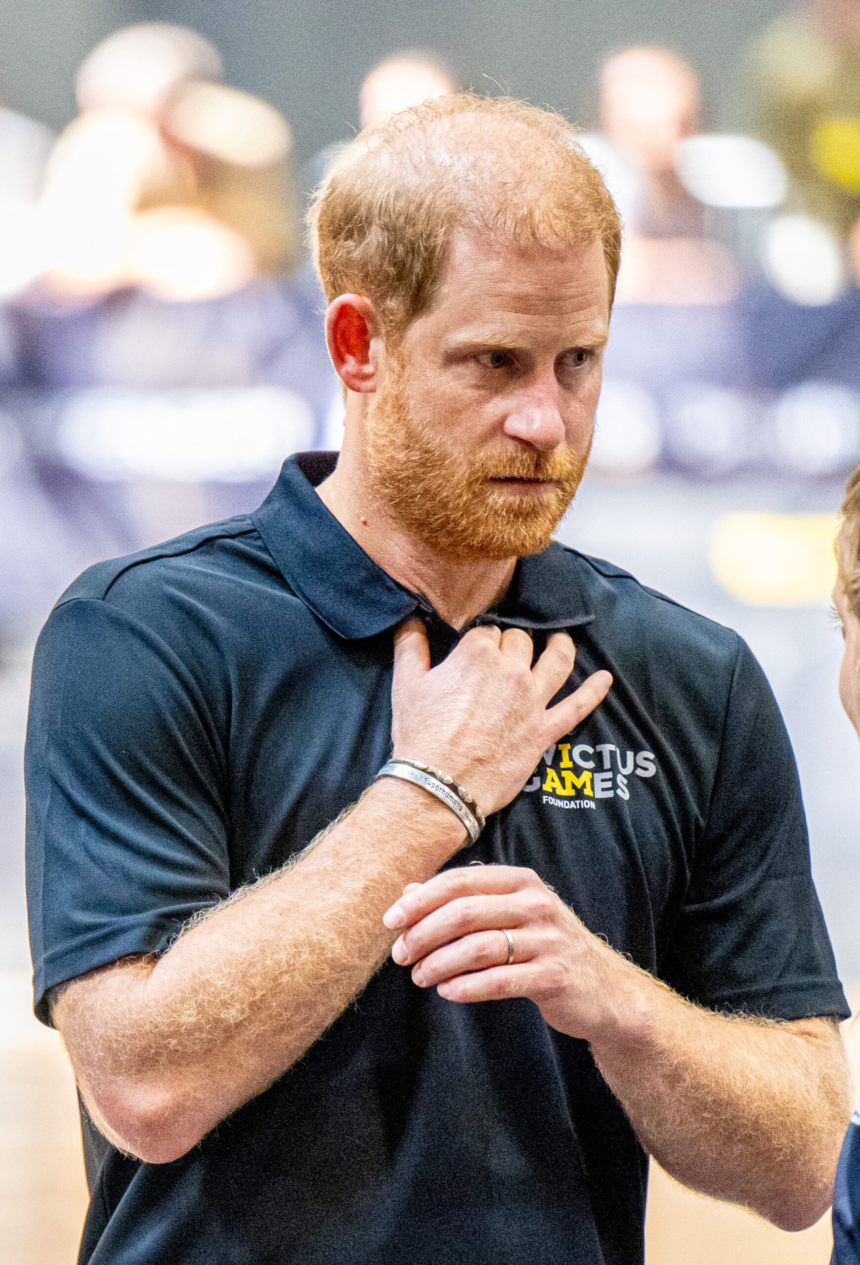 Prince Harry looking cross 