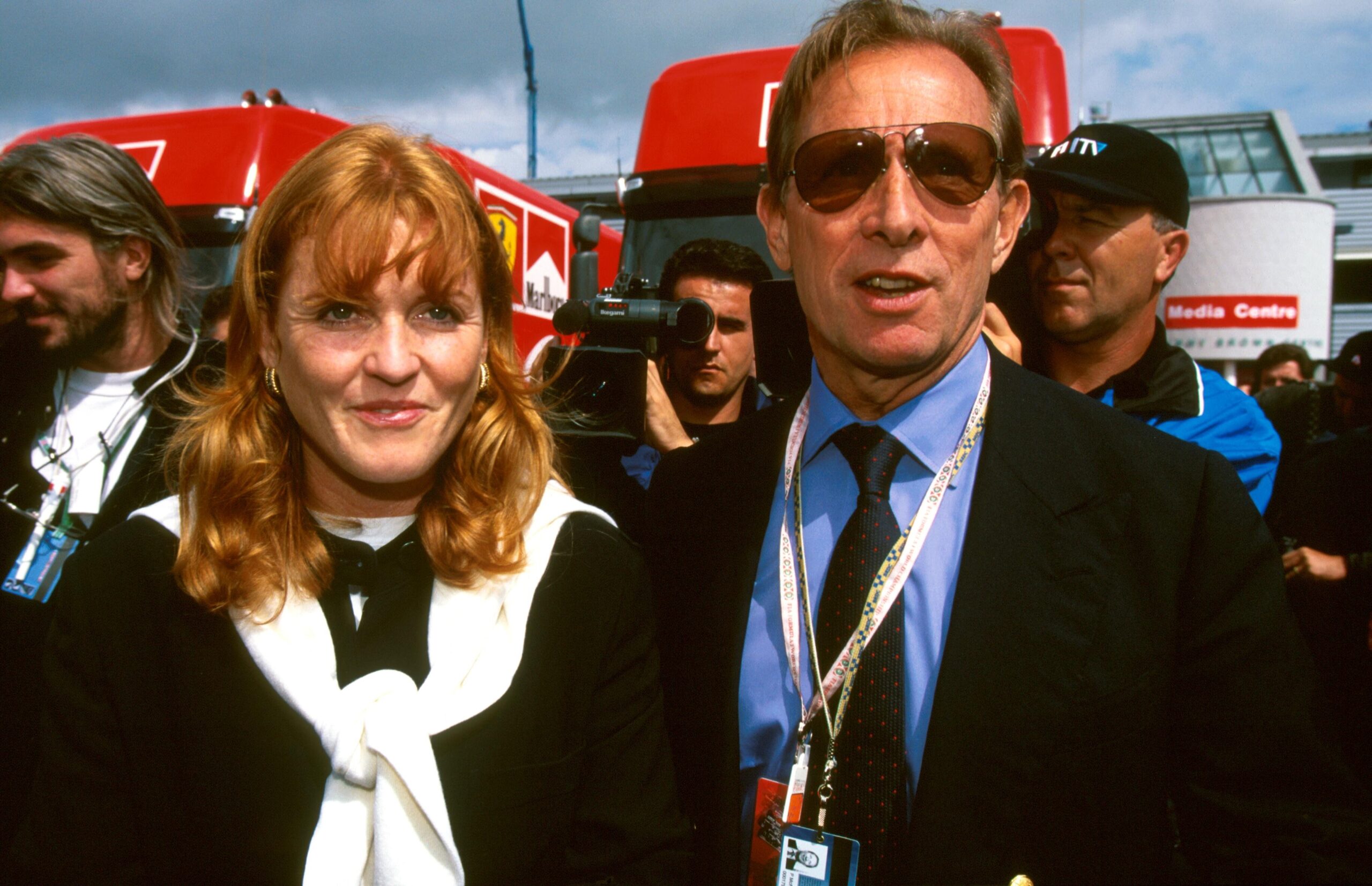 Sarah Ferguson and Paddy McNally at F1 Dec 