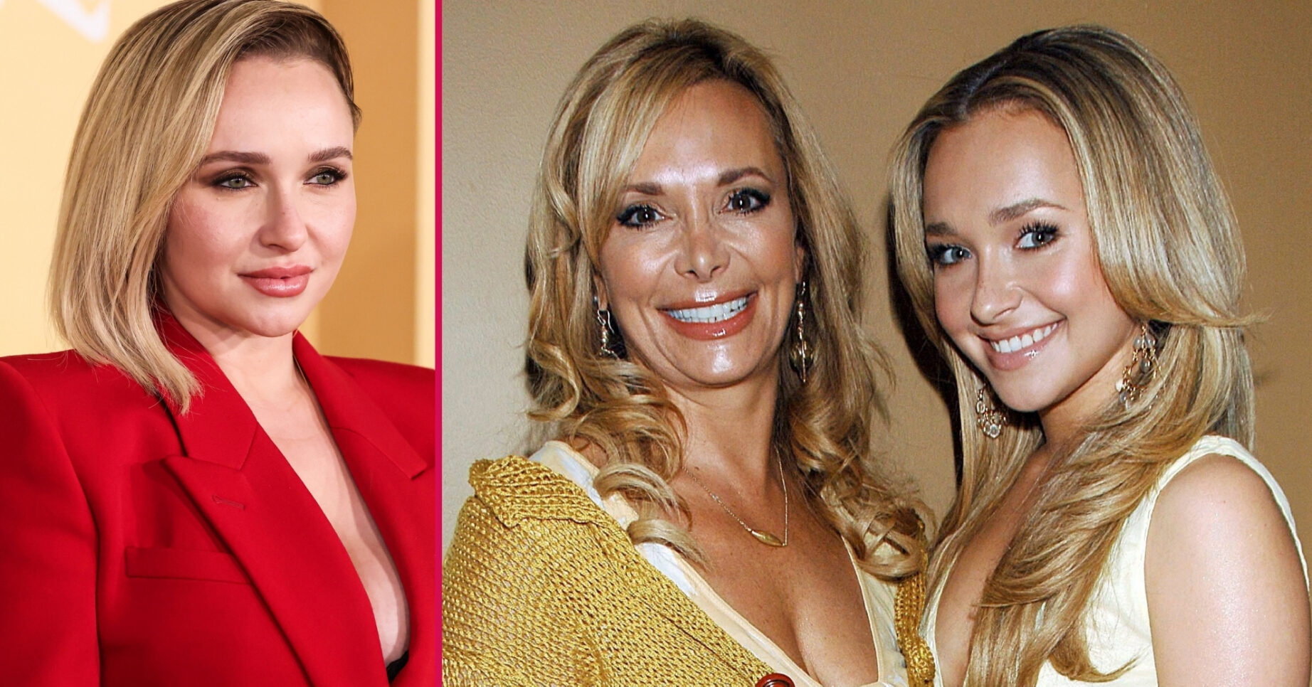 ED composite of Hayden Panettiere at event and with her mother Lesley Vogel