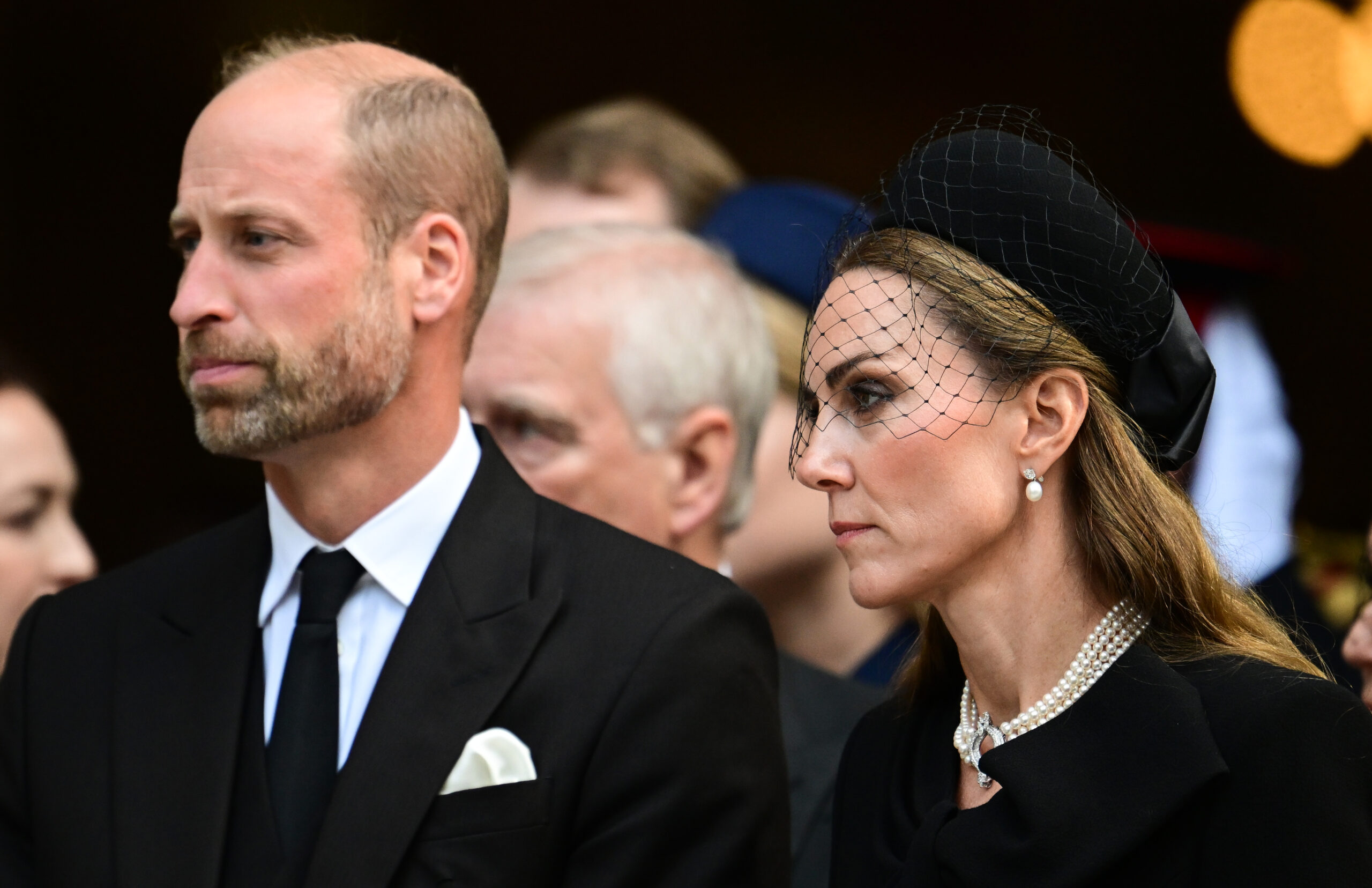 Prince and Princess of Wales at Duchess of Kent's funeral