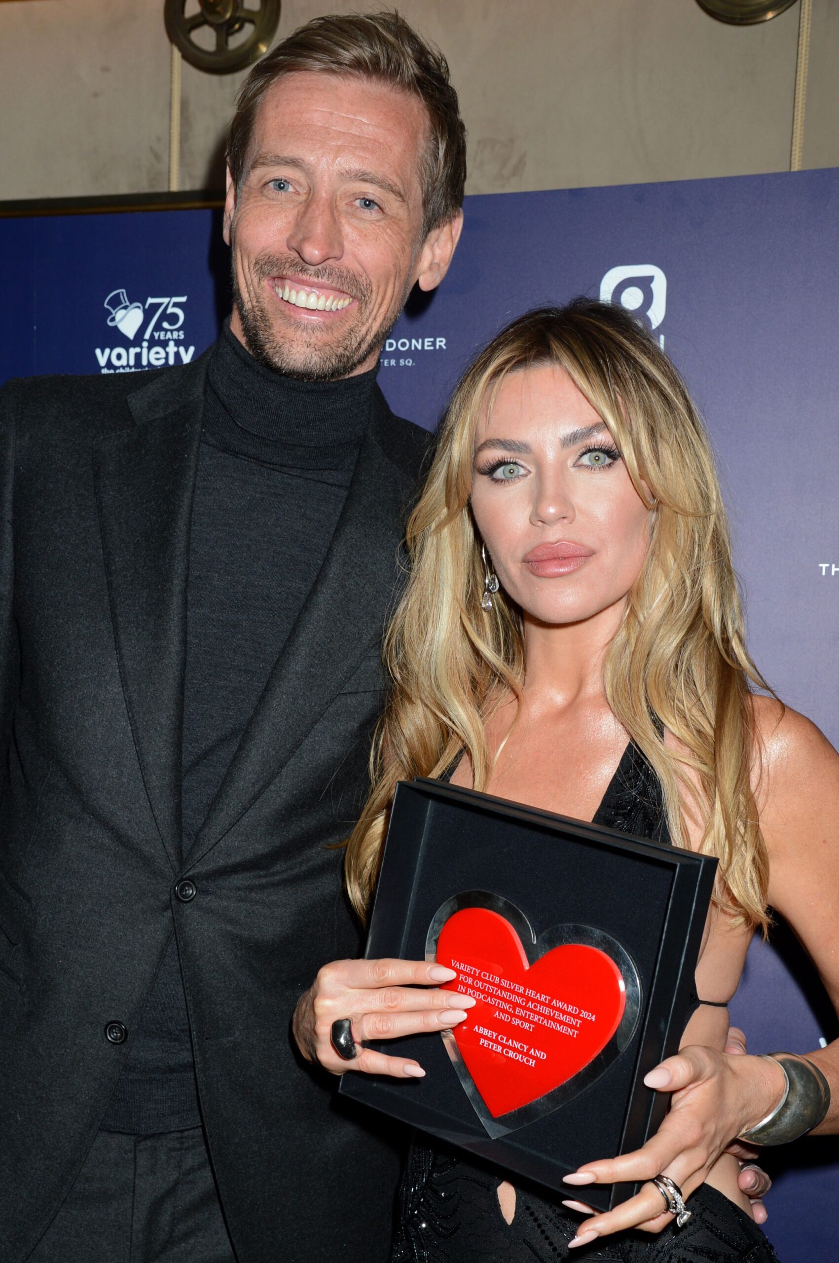 Peter Crouch and Abbey Clancy at The Variety Club Showbusiness Awards, The Londoner Hotel, London, UK - 28 April 2024