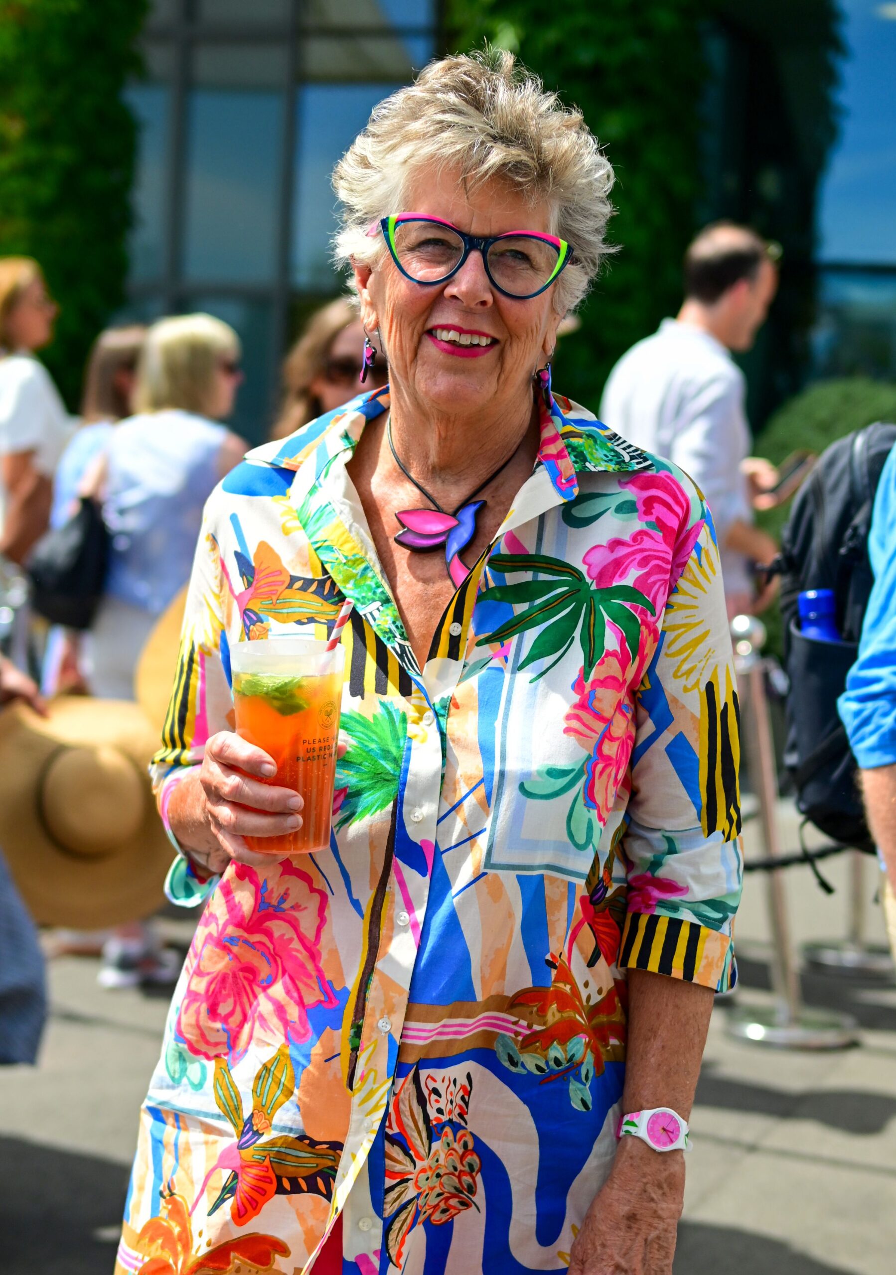 Prue Leith in a colourful outfit at Wimbledon Tennis Championships, Day 8, The All England Lawn Tennis and Croquet Club, London, UK - 06 Jul 2026
