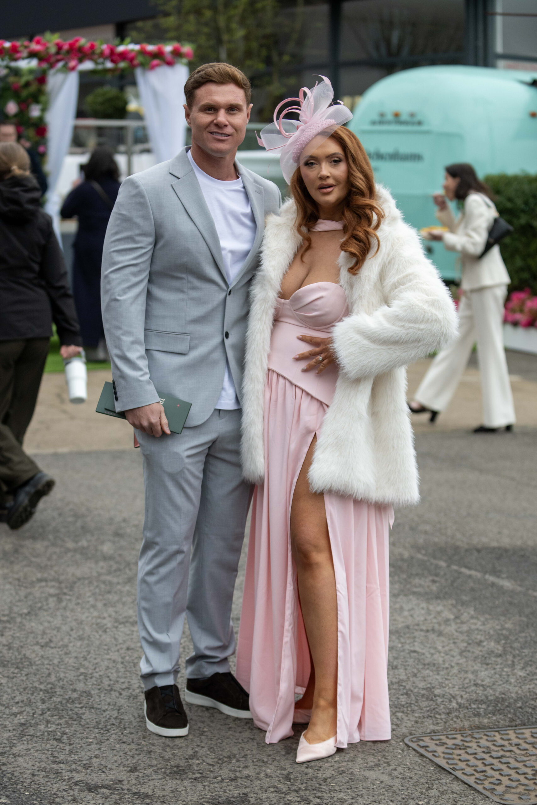 Charlotte Dawson and fiancé Matt at races