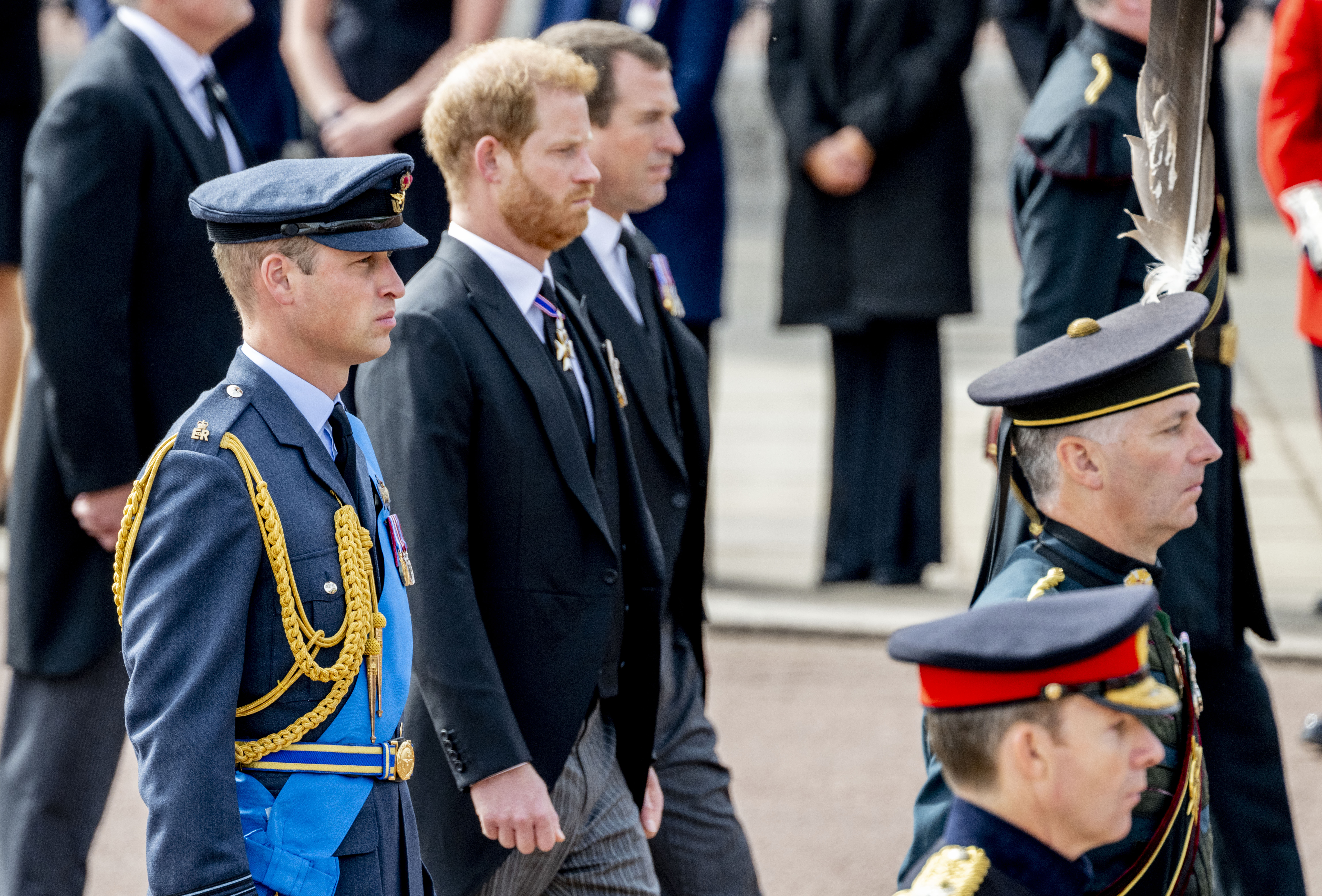 Harry during Queen's funeral