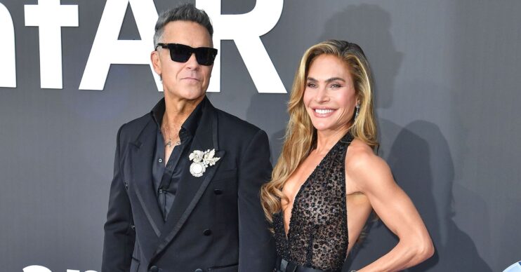 Robbie Williams and Ayda Field on the red carpet