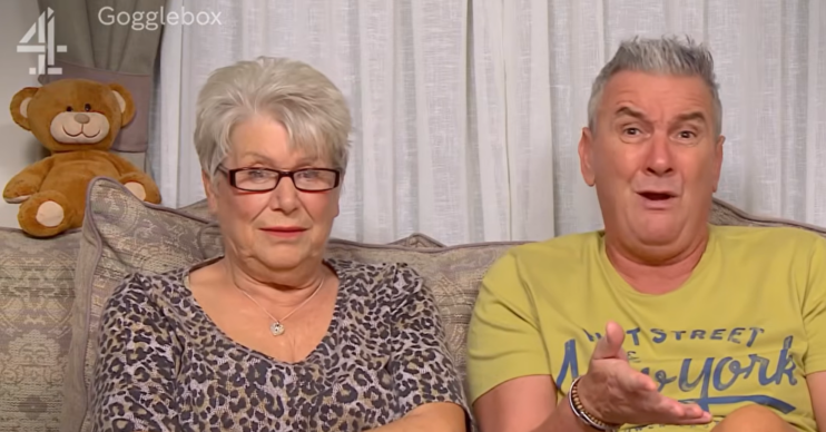 Jenny and Lee on the Gogglebox sofa