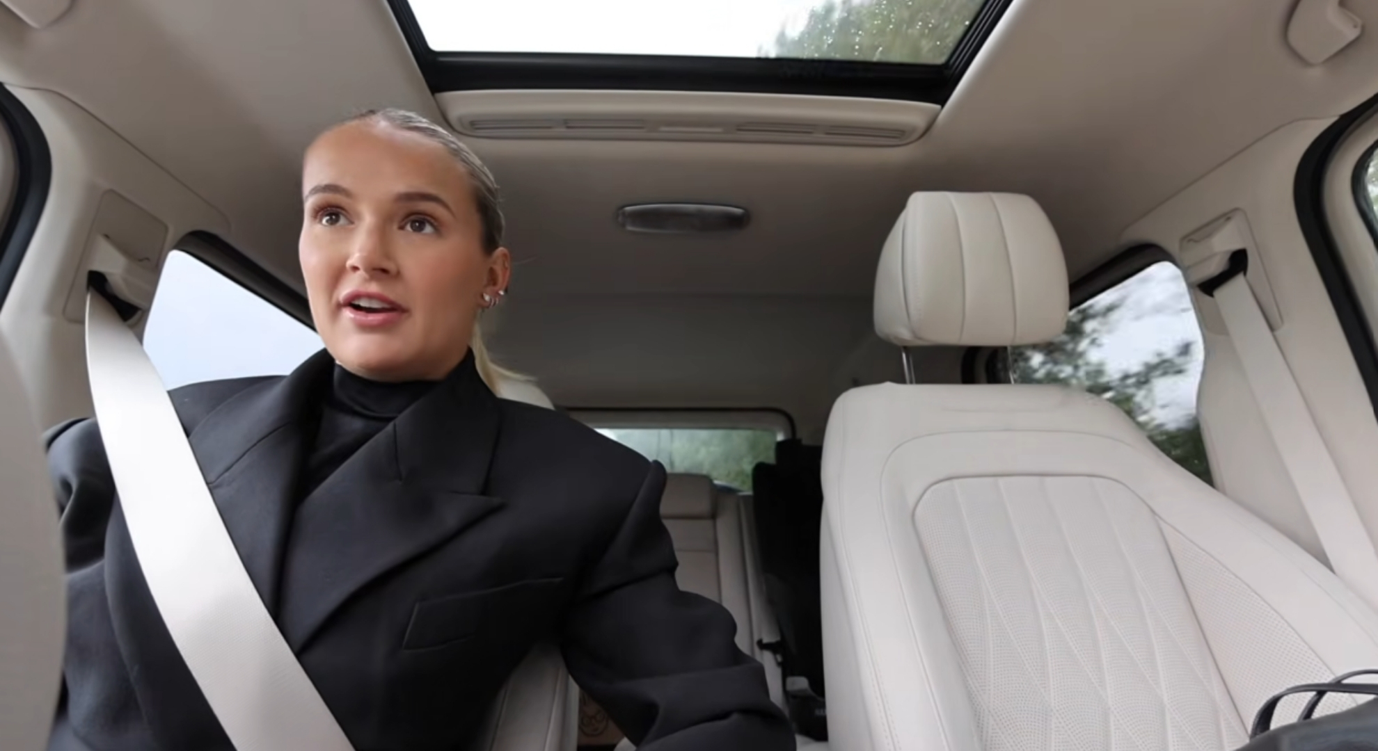 Molly-Mae Hague in car in latest YouTube vlog