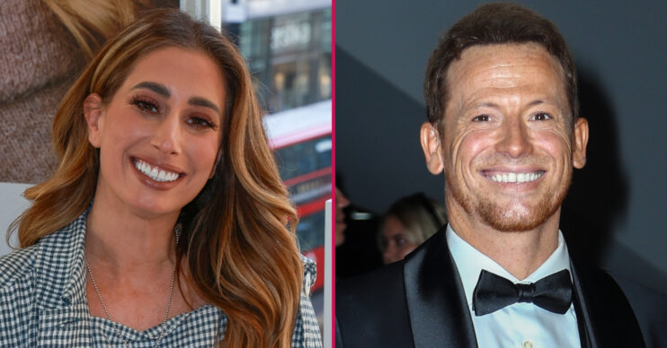 ED composite of Stacey Solomon and Joe Swash smiling at different events