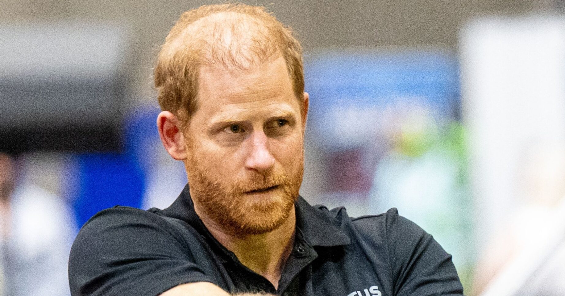 Prince Harry looking serious