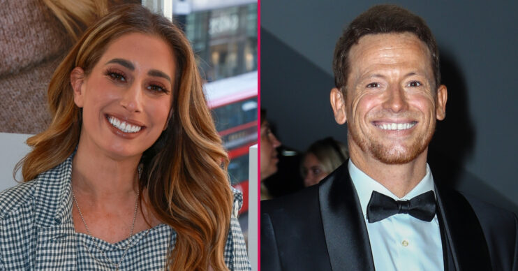 ED composite of Stacey Solomon and Joe Swash smiling at different events