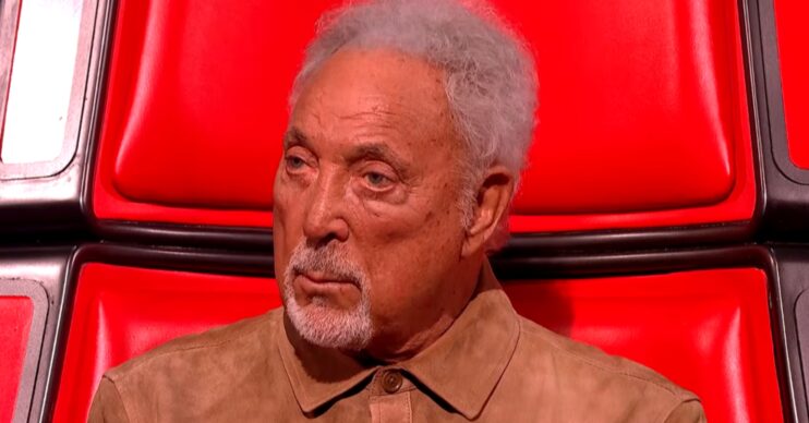 Sir Tom Jones looking serious on The Voice UK