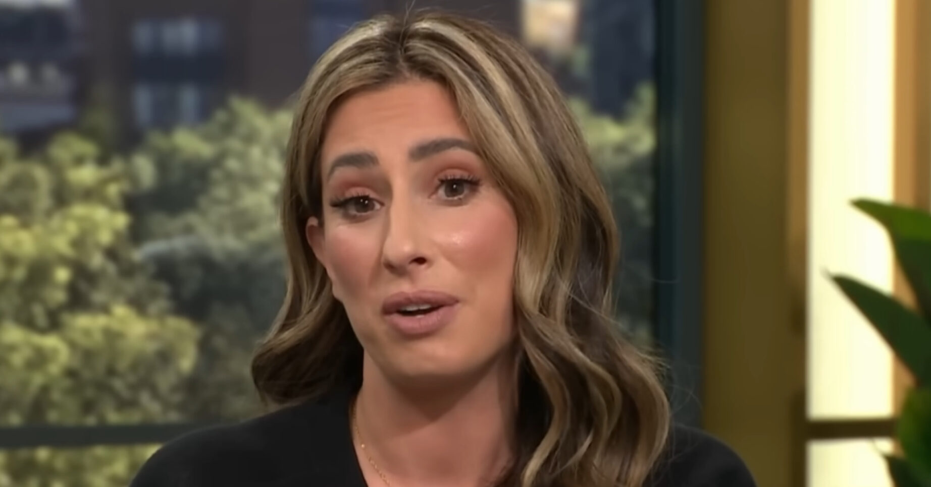 Stacey Solomon speaking on This Morning