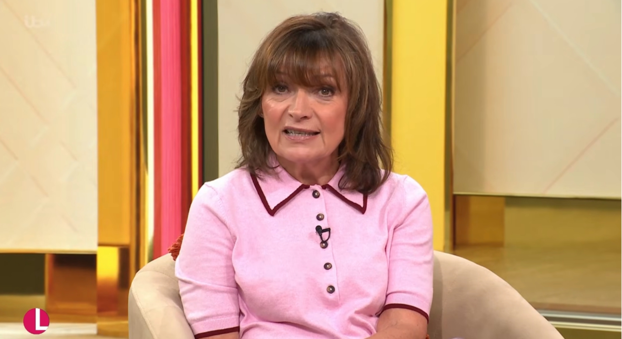 Lorraine Kelly in pink outfit for ITV show