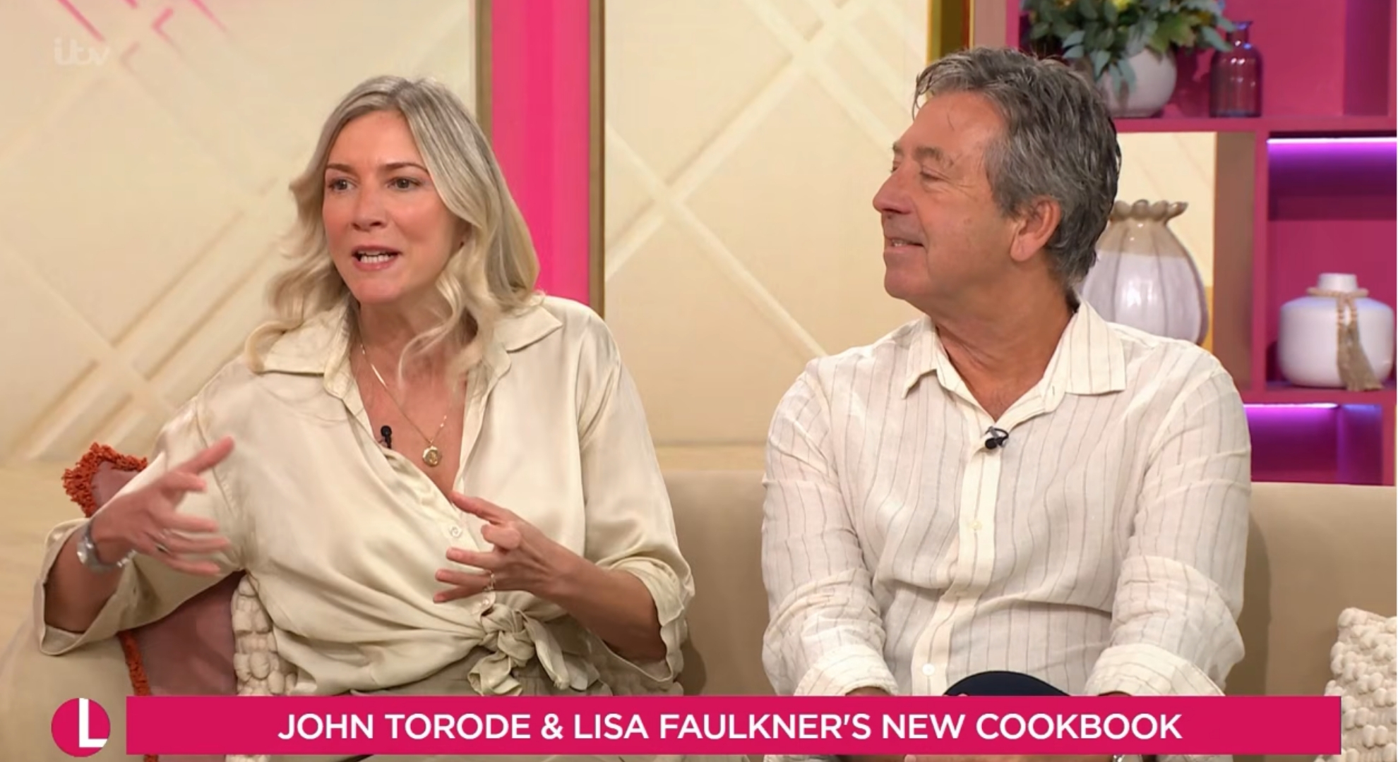 Lisa Faulkner and John Torode speaking on Lorraine