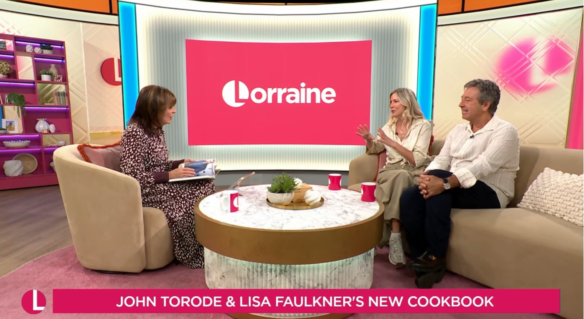 Lisa Faulkner and John Torode speaking on Lorraine