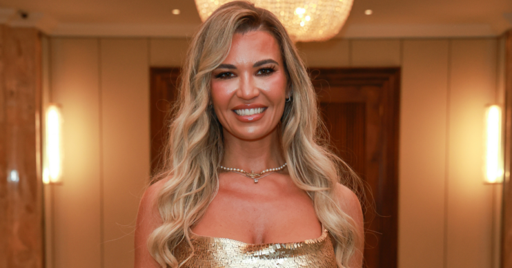 Christine McGuinness glitters in gold mini dress